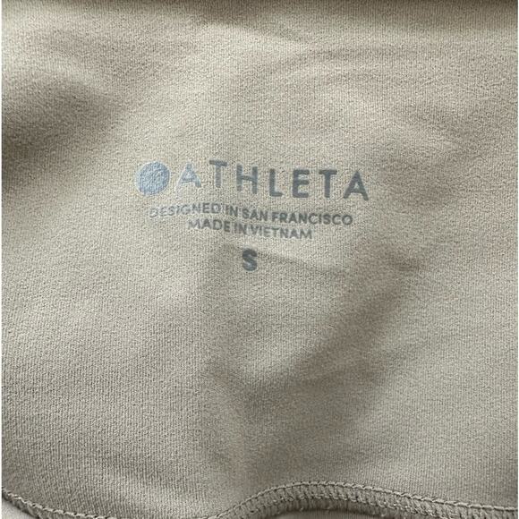 Athleta Exhale Mesh Capri Athletic Leggings Beige White Size S Activewear Yoga - Picture 12 of 14